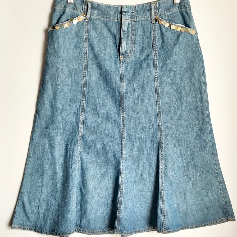 Kate Hill Hobo Denim Skirt/Size 4.